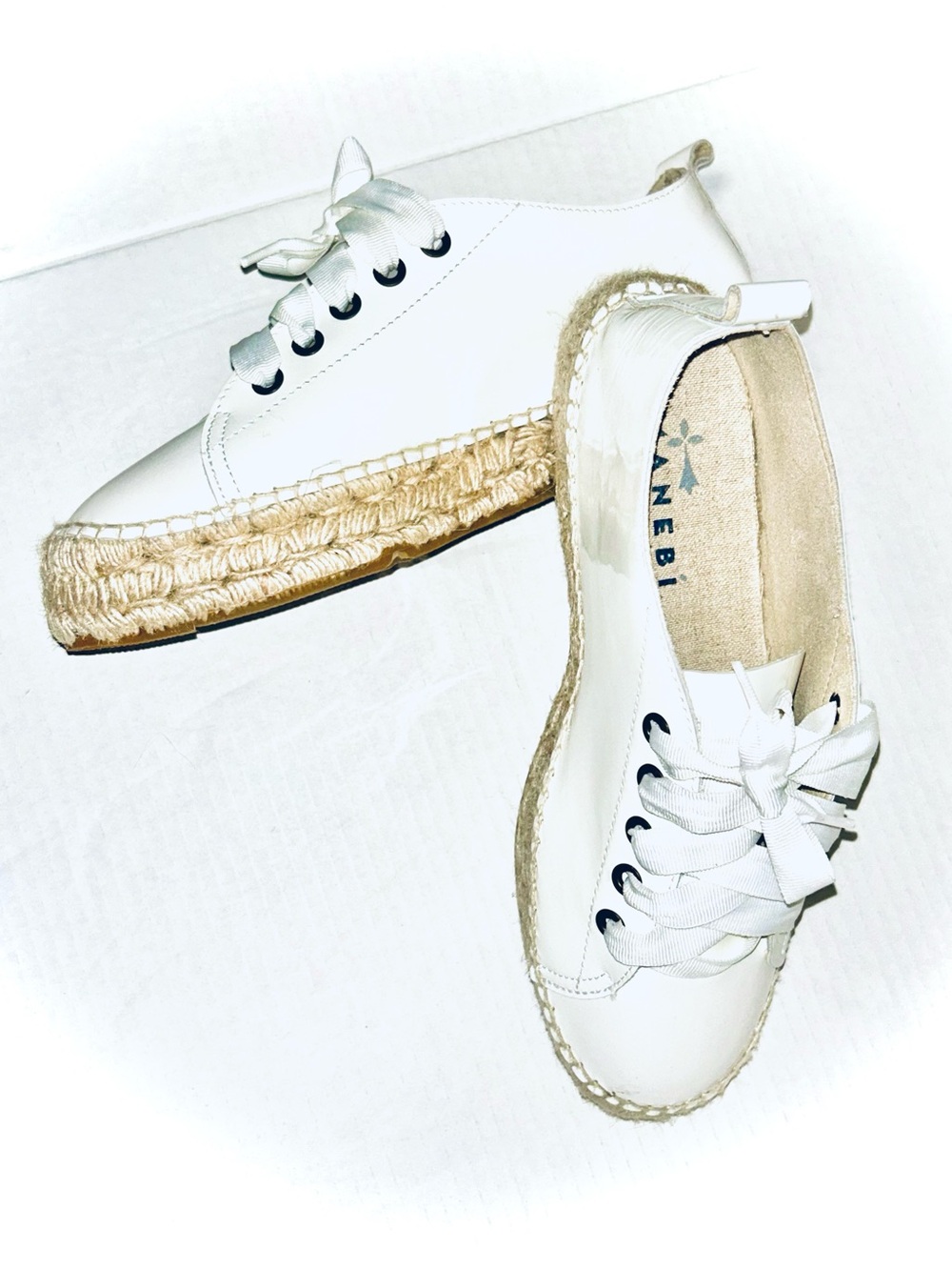 Manebi White Espadrille Sneakers